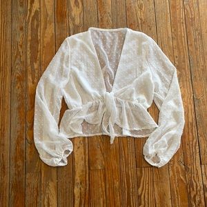 Amazon long sleeve sheer crop top